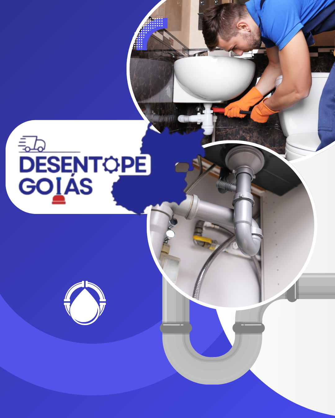Blue and White Modern Plumbing Services Instagram Post
